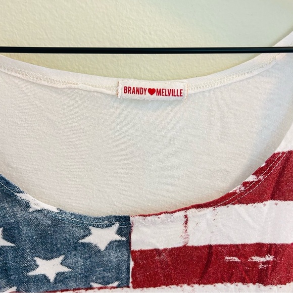 Brandy Melville American Flag Crop Tank Top USA Red White Blue America Patriotic - Picture 3 of 8